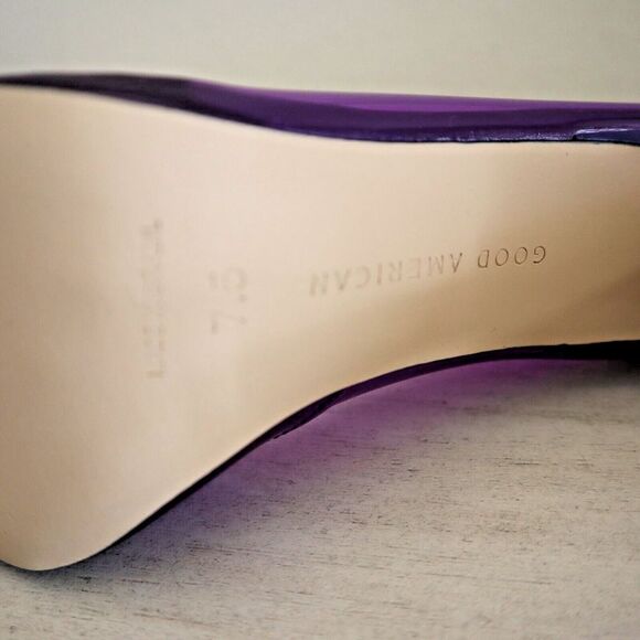 Good American Sz 7.5 Purple Cinder-F*cking-Rella Jeweled Stiletto Pumps $195 - Picture 13 of 13